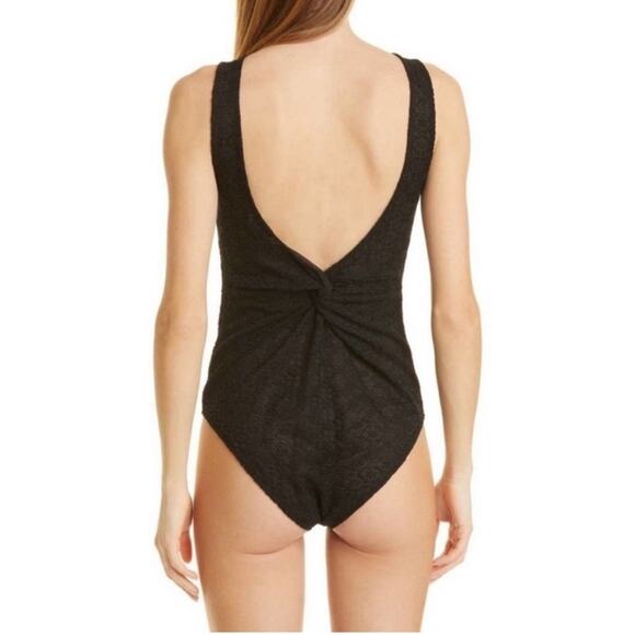 NEW Ganni Lace Black Sleeveless Twist Back Bodysuit XS - Picture 2 of 10